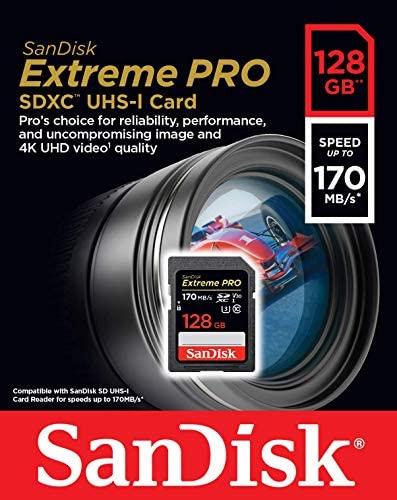 SanDisk Cartão 128 GB Extreme PRO SDXC UHS-I - C10, U3, V30, 4K UHD, cartão SD - SDSDXXY-128G-GN4IN - Imagem 2