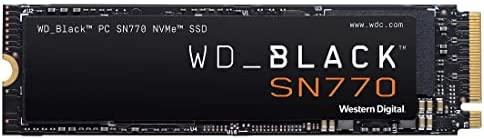WD_BLACK SSD para jogos internos NVMe SN770 1TB - Gen4 PCIe, M.2 2280, até 5.150 MB/s - WDS100T3X0E, Preto