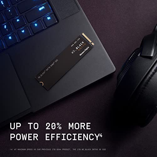 WD_BLACK SSD para jogos internos NVMe SN770 1TB - Gen4 PCIe, M.2 2280, até 5.150 MB/s - WDS100T3X0E, Preto - Imagem 5