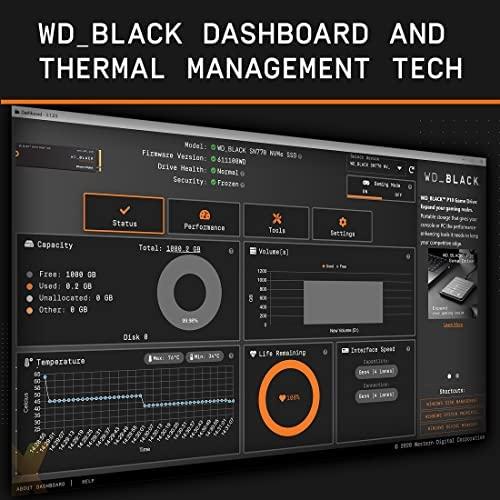 WD_BLACK SSD para jogos internos NVMe SN770 1TB - Gen4 PCIe, M.2 2280, até 5.150 MB/s - WDS100T3X0E, Preto - Imagem 3